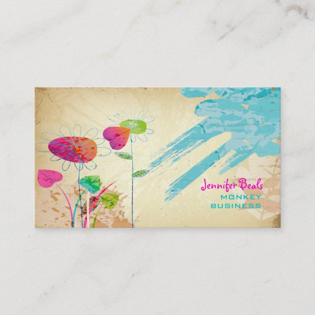 Carte De Visite PixDezines Floral Vintage Grunge ♥♥♥♥ (Devant)