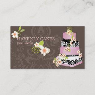 Carte De Visite PixDezines fondant rose mariage gâteau/boulangerie