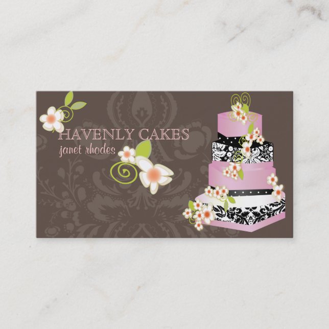Carte De Visite PixDezines fondant rose mariage gâteau/boulangerie (Devant)