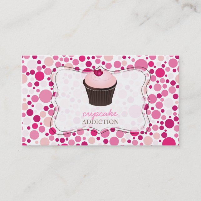 Carte De Visite PixDezines gâteau diy+points polka (Devant)
