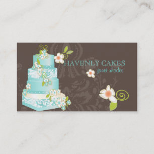 Carte De Visite PixDezines gâteau mariage bleu/boulangerie/pâtisse