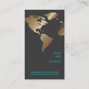 Carte De Visite PixDezines Go Global/World Map/Faux Metallic