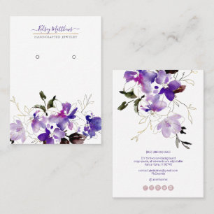 Carte De Visite PixDezines H2 Sweetpeas Violet Purple oreilles