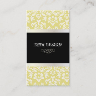 Carte De Visite PixDezines Haute Coutour Damask, Faux Pearl