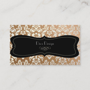 Carte De Visite PixDezines Haute Coutour Damask, Faux Pearl