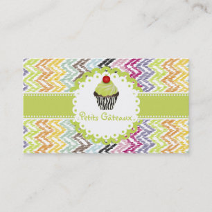 Carte De Visite PixDezines keylime cupcake+ikat chevron
