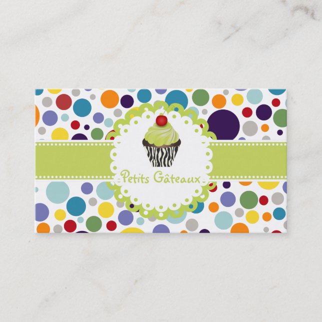 Carte De Visite PixDezines keylime tourbillonne cupcake+bulle genc (Devant)