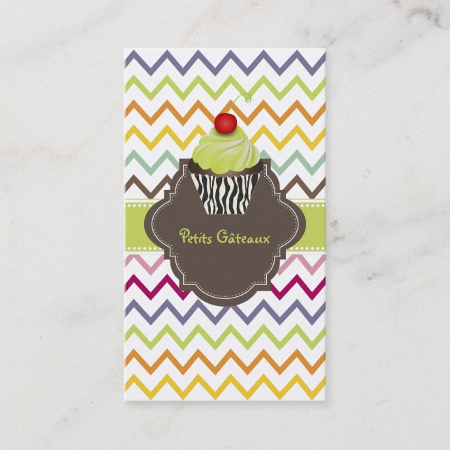 Carte De Visite PixDezines keylime tourne cupcake+chevron
