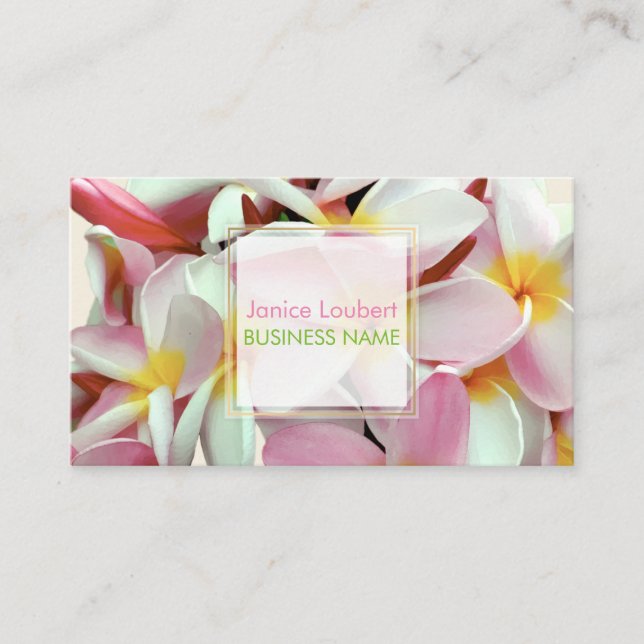 Carte De Visite PixDezines KONA PINK PLUMERIAS (Devant)