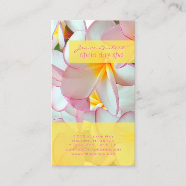 Carte De Visite PixDezines KONA PINK PLUMERIAS (Devant)