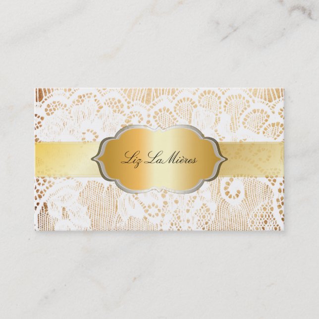 Carte De Visite PixDezines LACE/PARCHEMENT BLANC VINTAGE (Devant)