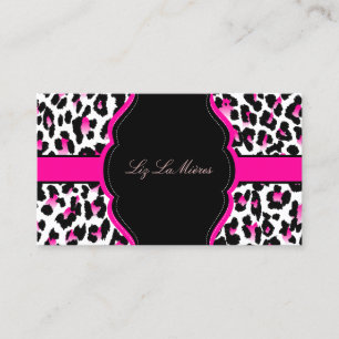 Carte De Visite PixDezines Leopard, rose vif