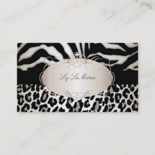 Carte De Visite PixDezines leopard/zebra/champagne
