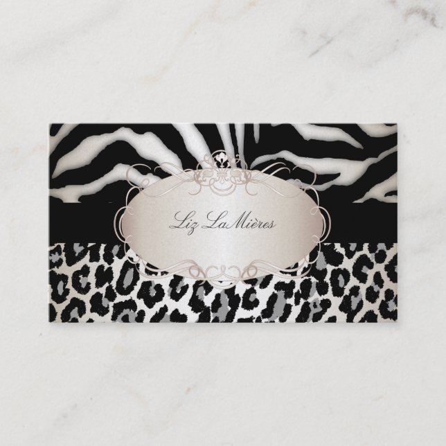 Carte De Visite PixDezines leopard/zebra/champagne (Devant)