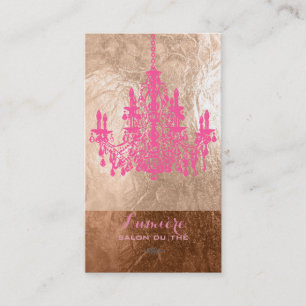 Carte De Visite PixDezines lustre rose et blanc/faux feuille