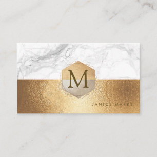 CARTE DE VISITE PIXDEZINES MARBLE FAUX GOLD+HONEYCOMB