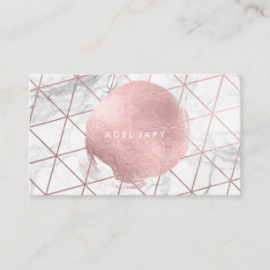 Carte De Visite PixDezines Marble+Faux Rose Gold Foil
