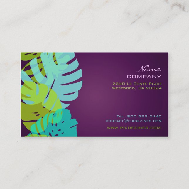 Carte De Visite PixDezines Monstera, feuillage tropical rétro (Devant)