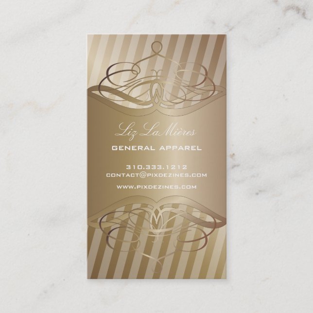 Carte De Visite PixDezines Moyens Stripes + Faux Cuivre (Devant)