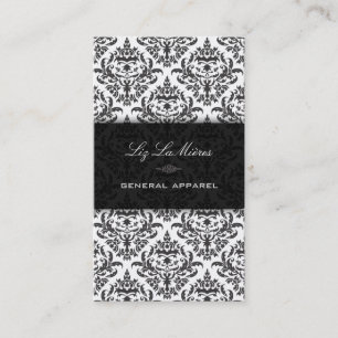 Carte De Visite PixDezines noir+blanc Céline Vintage Damas