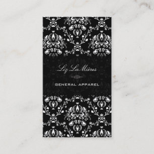 Carte De Visite PixDezines noir+blanc Dolcè Vintage Damask