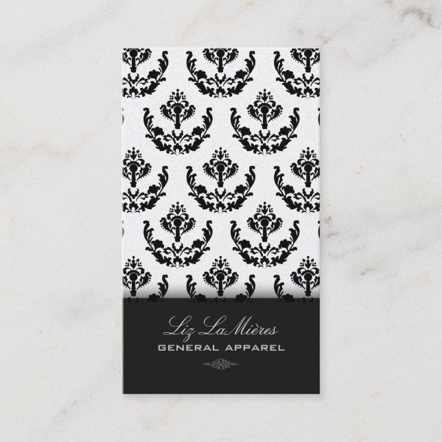 Carte De Visite PixDezines noir firenze damask (Devant)