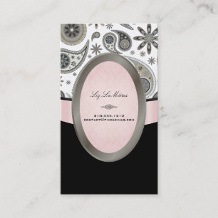 Carte De Visite PixDezines Noir, Gris, Blanc Paisley