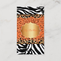 PixDezines orange vintage dentelle+guépard+zèbre