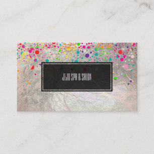 Carte De Visite PixDezines pailleté/arc-en-ciel/feuille de faux ar