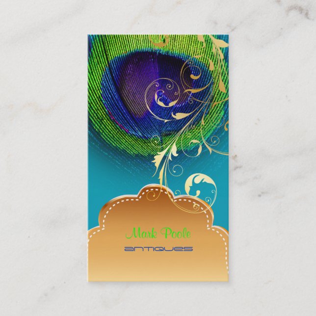 Carte De Visite PixDezines Peacock eye+filigree swils (Devant)