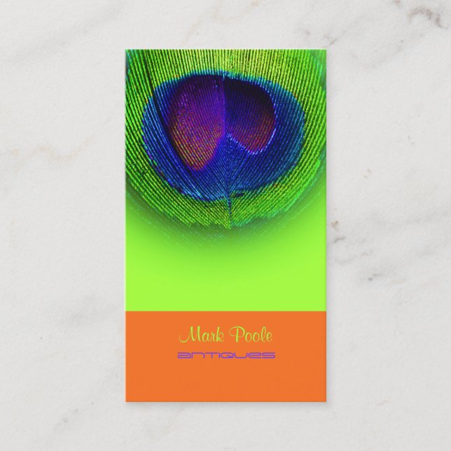 Carte De Visite PixDezines Peacock oeil/cobalt+néon vert (Devant)