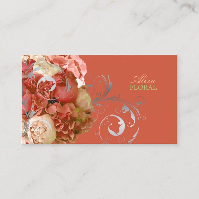 Carte De Visite PixDezines peonies+hydrangeas/do-it-yourself arriè (Devant)