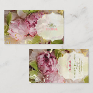 Carte De Visite PixDezines Peonies+Orchidée verte