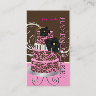 Carte De Visite PixDezines Pink Chocolate damask cake/pâtisserie