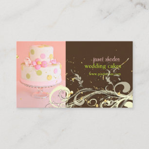 Carte De Visite PixDezines PINK+CHOCOLATE/GÂTEAU MARIAGE/SWIRLS