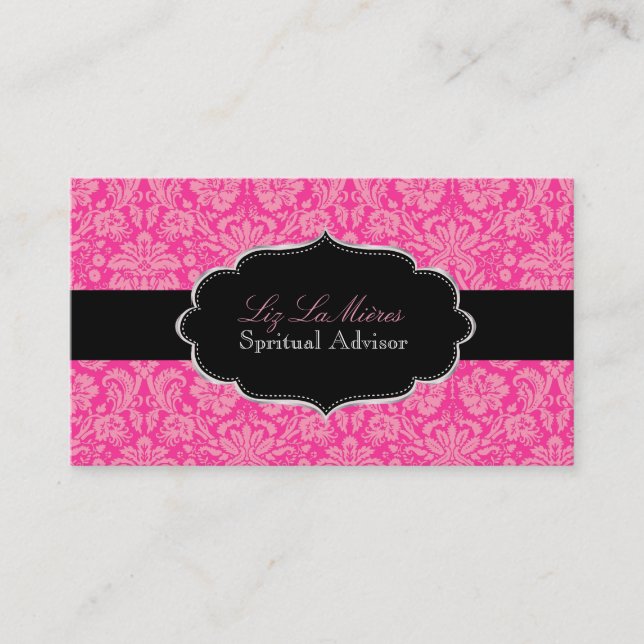 Carte De Visite PixDezines Pink Désirée Damask/DIY couleur (Devant)