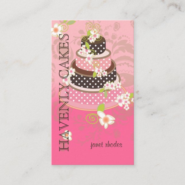 Carte De Visite PixDezines Pink + Gâteau Mariage au chocolat (Devant)