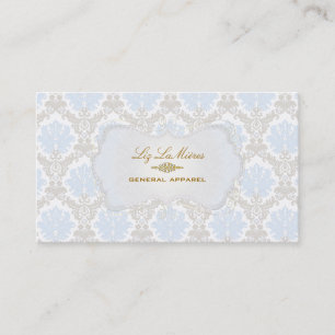 Carte De Visite PixDezines piqué vintage damask/blue+grey