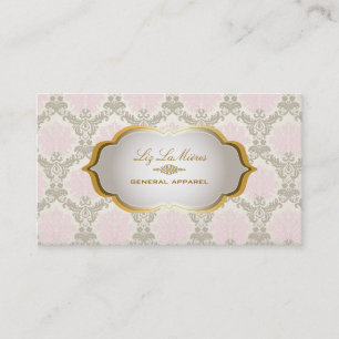 Carte De Visite PixDezines piqué vintage damaskpink+ash brun