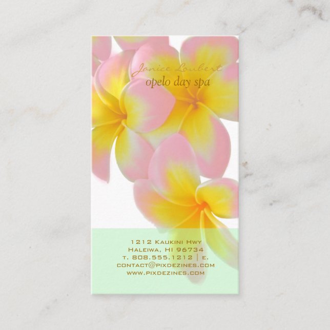 Carte De Visite PixDezines Plumeria rose Hawaii/DO-IT-YOURSELF cou (Devant)