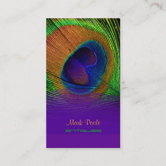Carte De Visite PixDezines Plumes de paon (Devant)