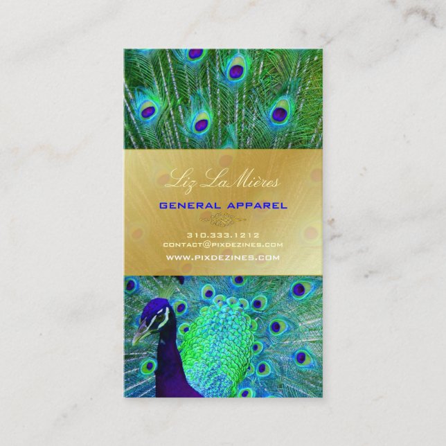 Carte De Visite PixDezines Proud Peacock Feather pour la longévité (Devant)