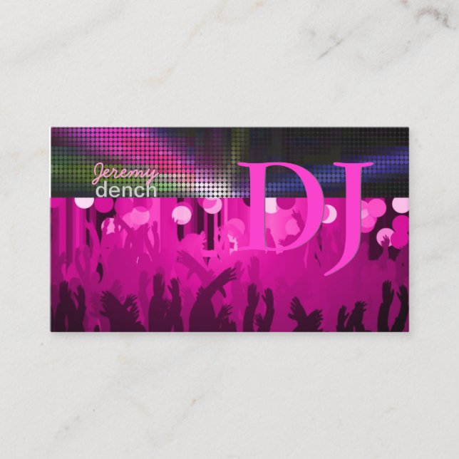 Carte De Visite PixDezines Retro DJ+dance hall/rose vif (Devant)