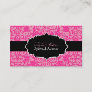 Carte De Visite PixDezines Rose Fidora Damask/Couleur DIY