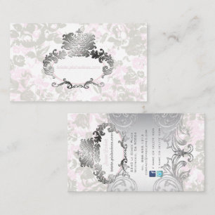 Carte De Visite PixDezines Roses Vintages rose pâle+gris