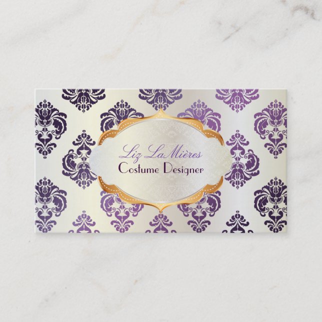 Carte De Visite PixDezines rossellini damask/plum+perle (Devant)