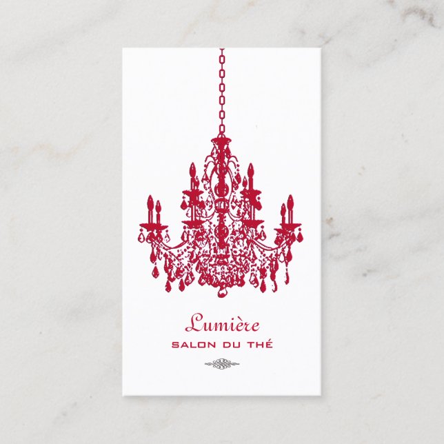 Carte De Visite PixDezines Rouge+Blanc Chandelier/DO-IT-YOURSELF a (Devant)