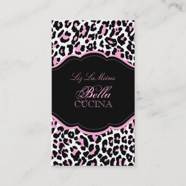Carte De Visite PixDezines Sassy cheetah print/rose+noir (Devant)