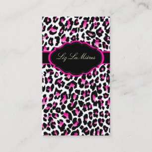 Carte De Visite PixDezines Sassy papier cheetah/rose chaud+noir