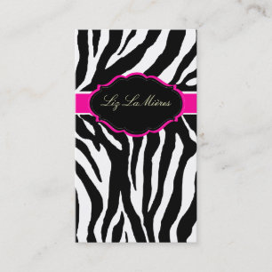 Carte De Visite PixDezines Sassy zebra print/hot rose+black
